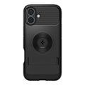 Spigen Slim Armor MagFit Hülle passend für iPhone 16 MagSafe Standfuß Schwarz