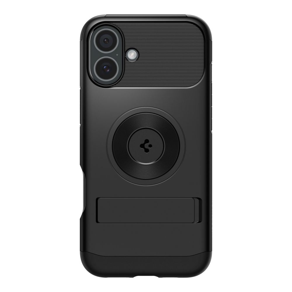 Spigen Slim Armor MagFit Hülle passend für iPhone 16 MagSafe Standfuß Schwarz
