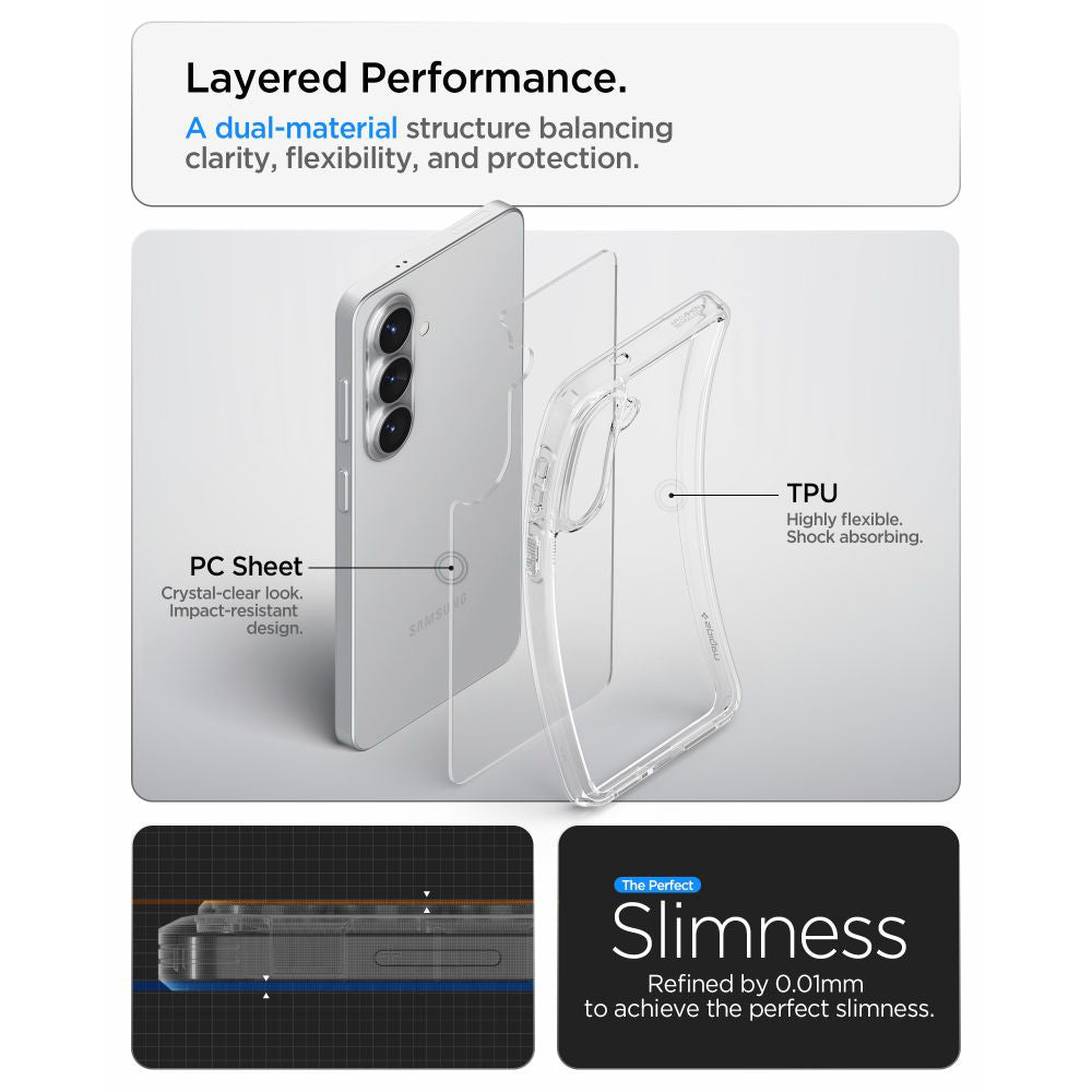 Spigen Ultra Hybrid Handyhülle passend für Samsung Galaxy S26 Transparent