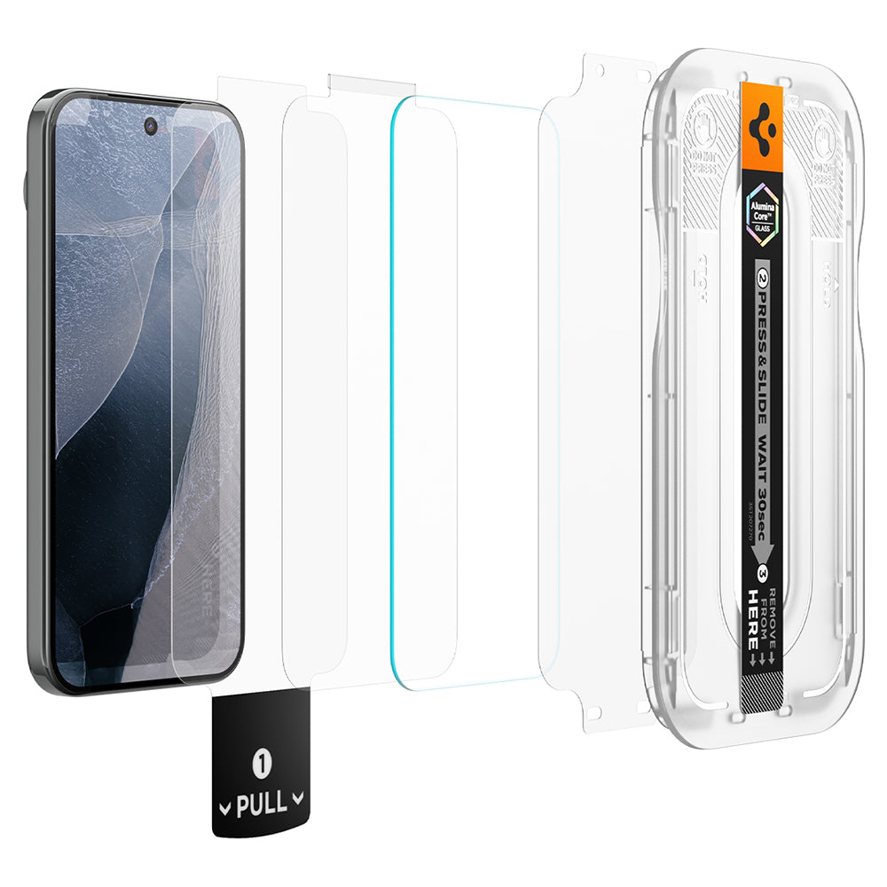 Spigen 2x Panzerfolie passend für Pixel 11/11 Pro Made for Google EZ Fit Pro