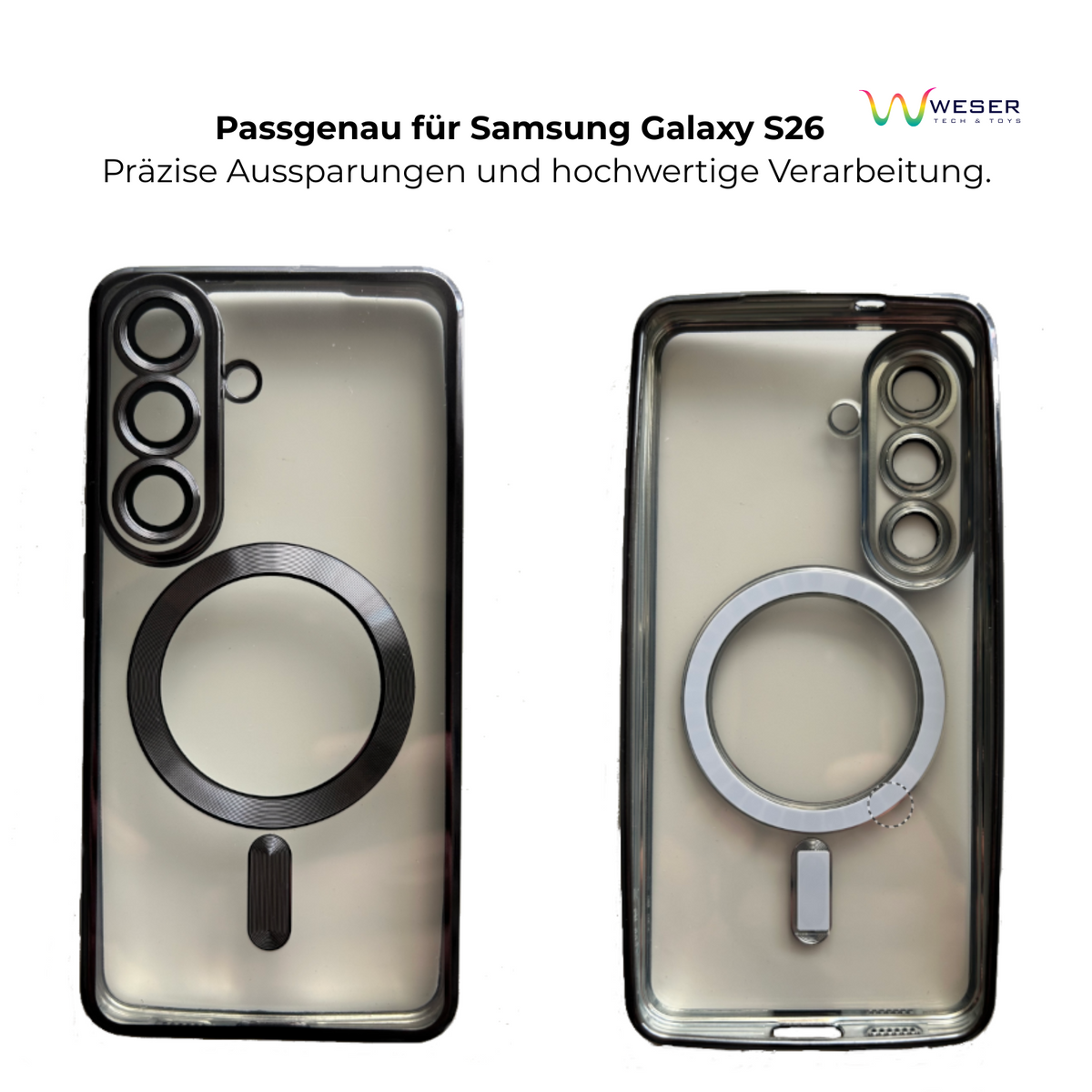 Magnetische Schutzhülle passend für Samsung Galaxy S26 Transparent Kameraschutz