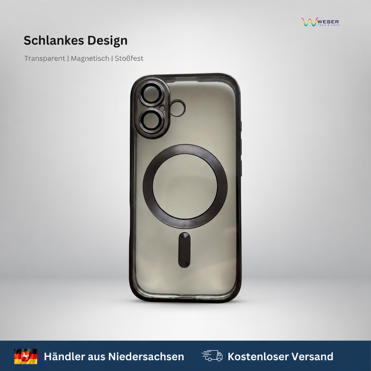Transparente und Magnetische Handyhülle passend für Apple iPhone 17
