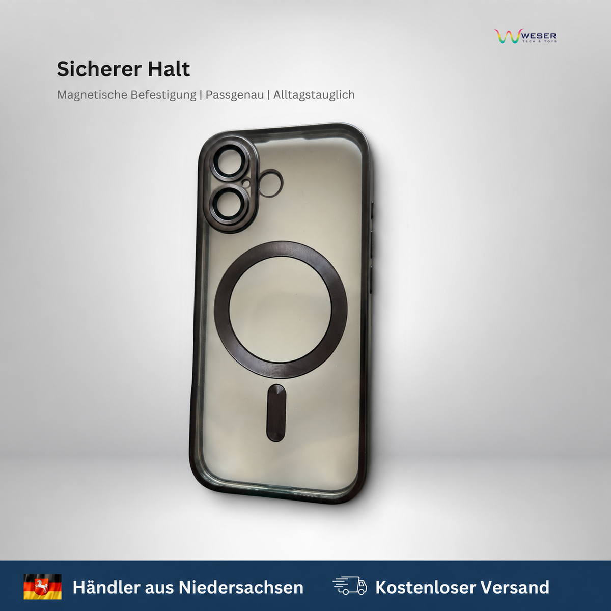 Transparente und Magnetische Handyhülle passend für Apple iPhone 17
